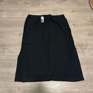 NWT J. Jill Classic Linen Black Midi Skirt